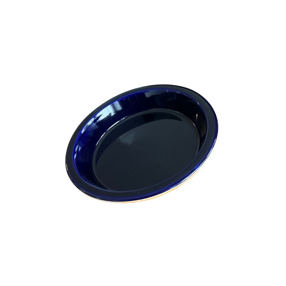 Dean & Deluca Cobalt Blue Ceramic Pie Dish 10 inch USA Stoneware 3631 WS - Picture 2 of 4
